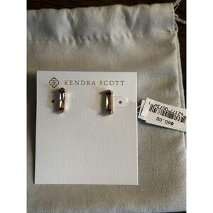 Kendra Scott Fletcher Stud Earrings Rose Gold Plated In Blush Crystal‎ NEW